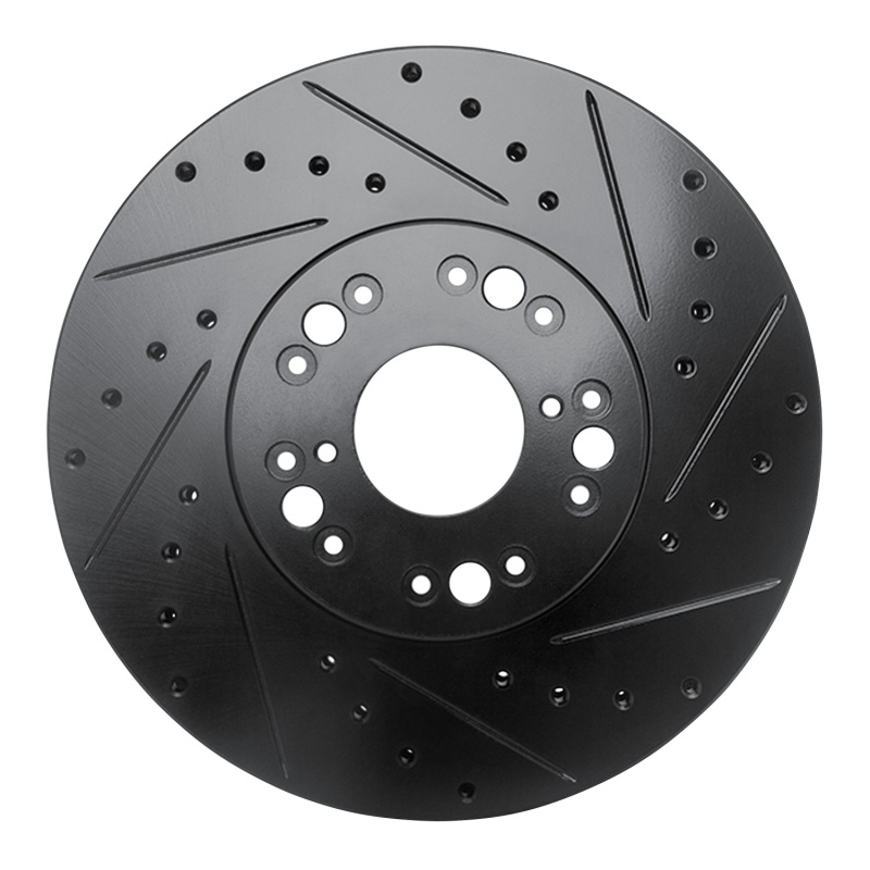 Lexus LS400 Brake Rotor (1) - Front Right - R1 Concepts - Drilled & Slotted - Black - `92-`10